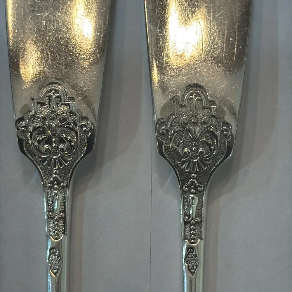 ANTIQUE VICTORIAN Thomas Prime & Son Stag‎ Antlers 2 Set of Butter Knives